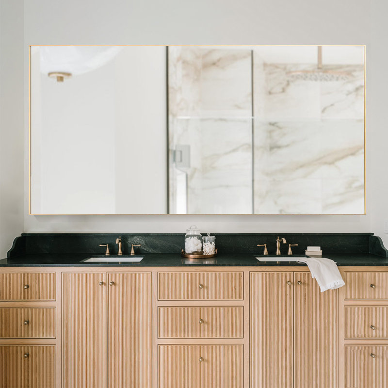 Aluminium Rectangle Wall Mirror, 48" x 84", Brushed Gold