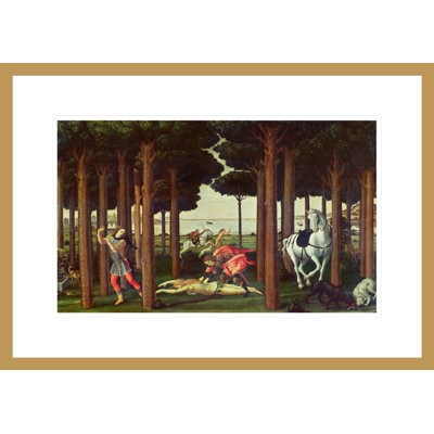 «The Story of Nastagio degli Onesti: The Disembowelment of the Woman Pursued by Sandro Botticelli», reproduction sur toile encadrée