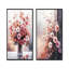 Rose et rose souci blanc I - art mural floral 2 pièces-205910953-205910955