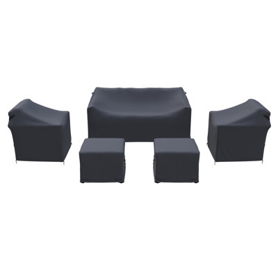 Drazen Outdoor Wicker Conversation Set Group Seating Patio Furniture Covers by Latitude Run