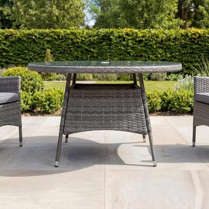 Dining Table with Wicker Base