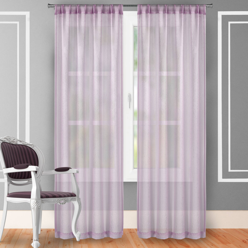 Paire de rideaux semi-transparents Strattford, Lilas, l 54" x L 84"