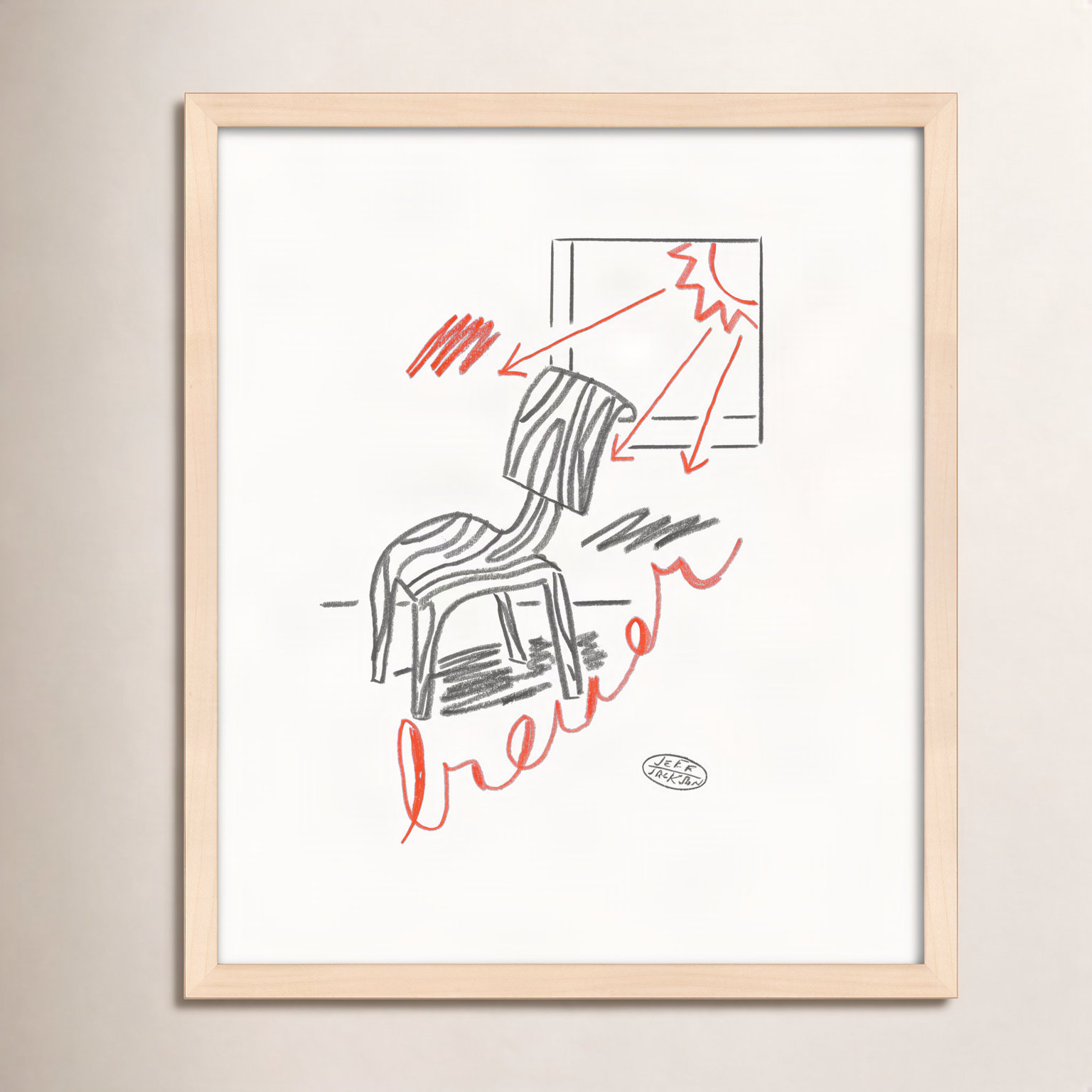 Chairs Breuer Print by Jeff Jackson, 30" W x 30" H, Maple Single Picture Framed Paper