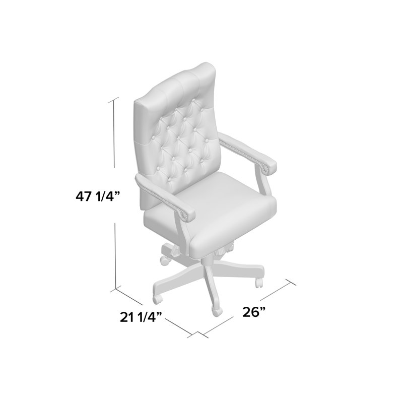Rustic Brown Leather Executive Swivel Office Chair with Arms