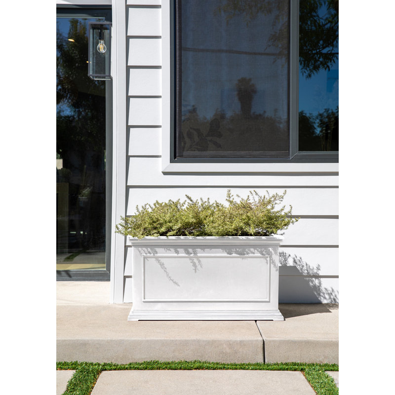 Abram 33" W x 16" D Planter Box with Drainage Holes, White