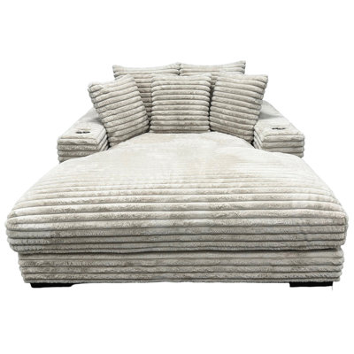 Méridienne confortable pour la chambre à coucher taupe avec porte-gobelet pratique et pratique