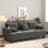84" Modern style comfortable corduroy reception sofa, seating of 3, with cup holder, side pocket and type-c interface-1447755126
