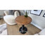 25.6" Alice Round Natural Solid Wood Top End Table Blends Modern&Farmhouse Styles For Living Room&Bedroom-615854448