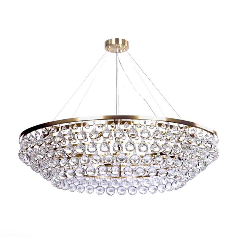 Lustre rond en acier clair, AAVM3613, H 12 po x l 60 po x P 60 po, AAVM3613