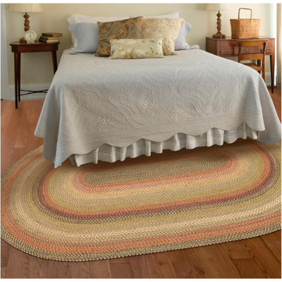 Vinita Abstract Hand Braided Jute/Sisal Rust/Green/Beige Area Rug