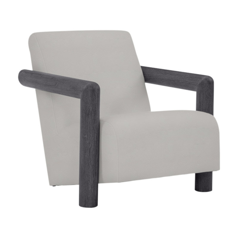 Mara Patio Chair with Cushions, Flint Gray, Light Grey Vinyl 