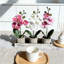 Orchidée artificielle Real Touch, ensemble de 3 pots à fleurs en bois rustique, plantes en faux phalaenopsis pour bureau à domicile