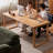 Burlywood Rectangular Solid Wood Dining Table-1948478998