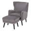 Upholstered Wingback Chair with Footstool-2088036188