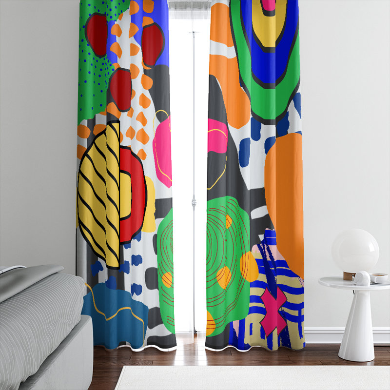 Gundolf Semi Sheer Curtain Pair, 40" W x 61" L