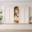 Lit escamotable double avec armoire, rangement et deux tiroirs