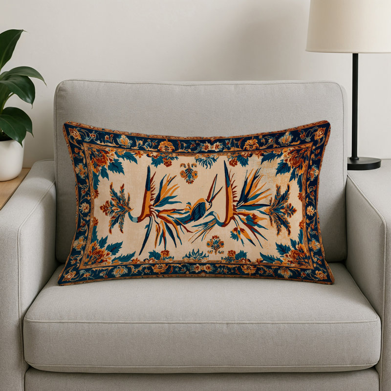 Coussin décoratif à carreaux brun intérieur et extérieur, Toile brune 30, Rectangle H 20 po x l 14 po