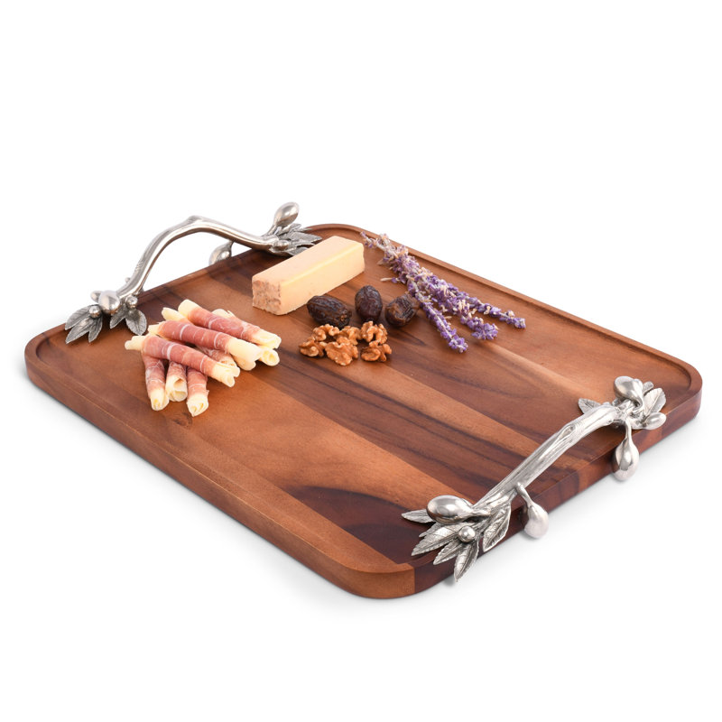 Olive Grove Solid Wood Decorative Tray