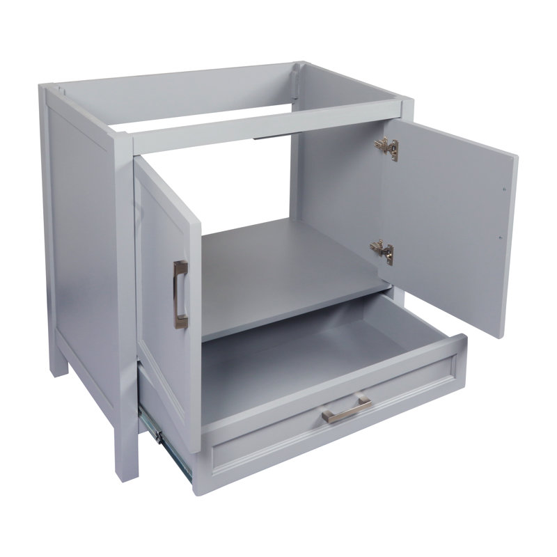 Ensemble de meuble-lavabo simple 37 po Aldino, Gris, Blanc