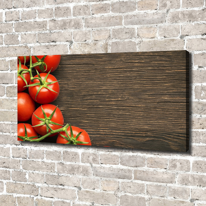Tomatoes On Wood - Wrapped Canvas Print