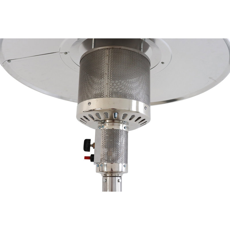 Chauffe-terrasse en acier inoxydable 46000 - gris, flux de chaleur constant avec de l'acier, chauffage silencieux sans flammes