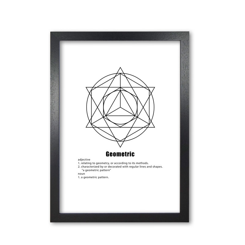Geometric Meaning Textual Art Print By Pixy Paper by Pixy Paper - Single Picture Frame Print, 59.4cm H x 42cm W, Black Grain