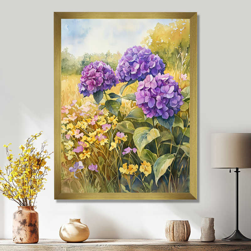 Hobson - Floral Wall Art Prints, H 32 po x l 24 po, Reproduction encadrée d'une seule photo, Doré