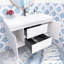 Meuble-lavabo mural simple 48 po avec plateau en marbre Loistine
