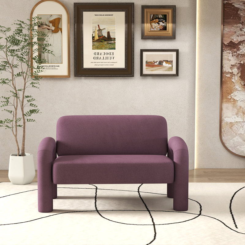 Causeuse en velours 2 places Iryanna, Mauve