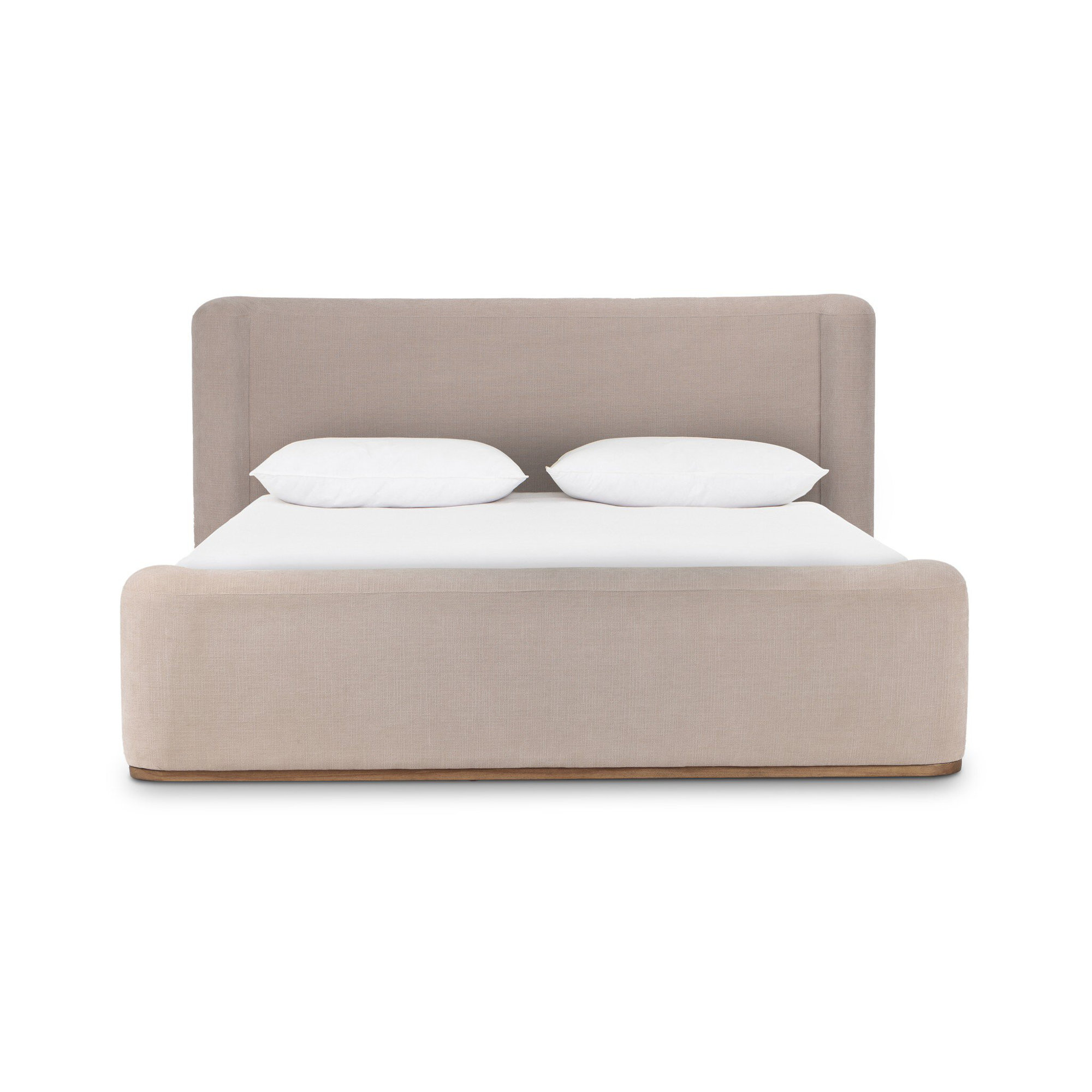 Fane Upholstered Wingback Bed, Queen, Holland Sand