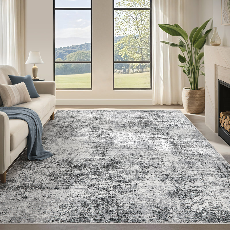 Area Rug Living Room Rugs Soft Indoor Carpet Modern Abstract Rug with Non Slip Rubber Backing for Under Dining Table Nursery Home Office Bedroom