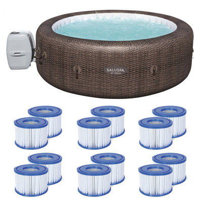 Bestway Saluspa St Moritz Hot Tub and Coleman Filter Type Vi Replacement -  60024E-BW + 6 x 90352E-BW