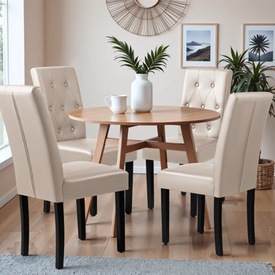 Modern PU Leather Dining Chair Upholstered Side Chair (Set of 4)