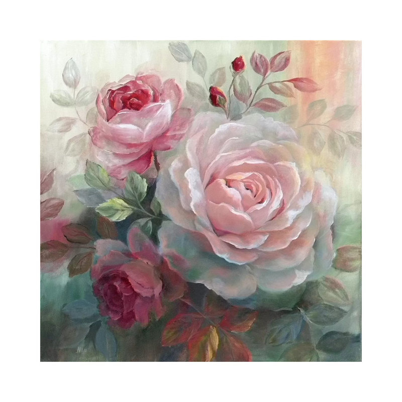 White Roses II by Nan - Wrapped Canvas Gallery-Wrapped Canvas Giclée, 93.98 cm H x 93.98 cm W x 3.175 cm D