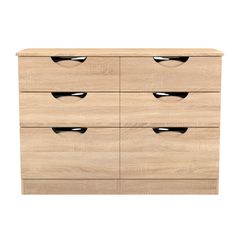 Bhodhini 112cm W 6 - Drawer Chest of Drawers, Brown