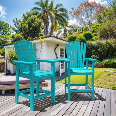 Patio Bar Stools Adirondack Arm Chairs  Outdoor Bar Chairs HDPE