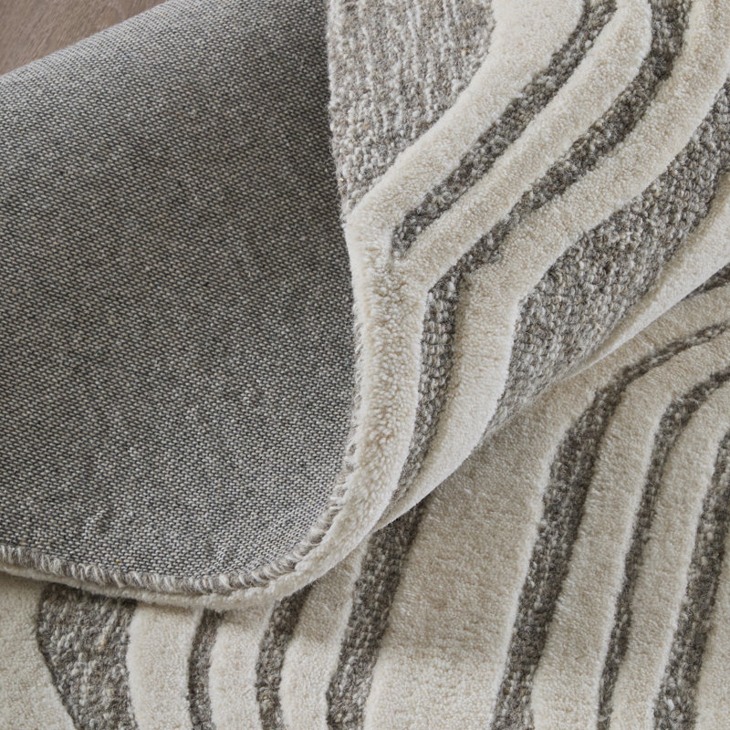 Kimball Transitional Abstract Ivory Area Rug, Rectangle 8' x 10'