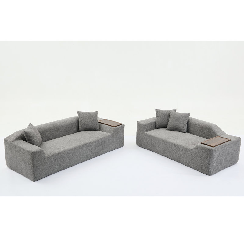 Ensemble de canapé 2 pièces Camario, Gris foncé