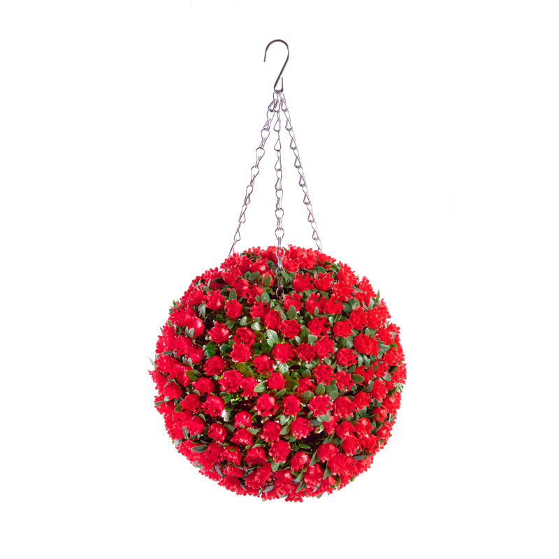 Faux Plant, 28cm H x 28cm W x 28cm D, Red