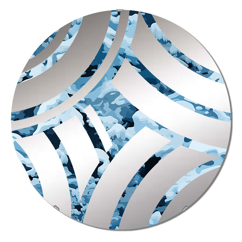 Miroir décoratif à motif d'ondes arctiques Camo Blizz, 23,6 po x 23,6 po