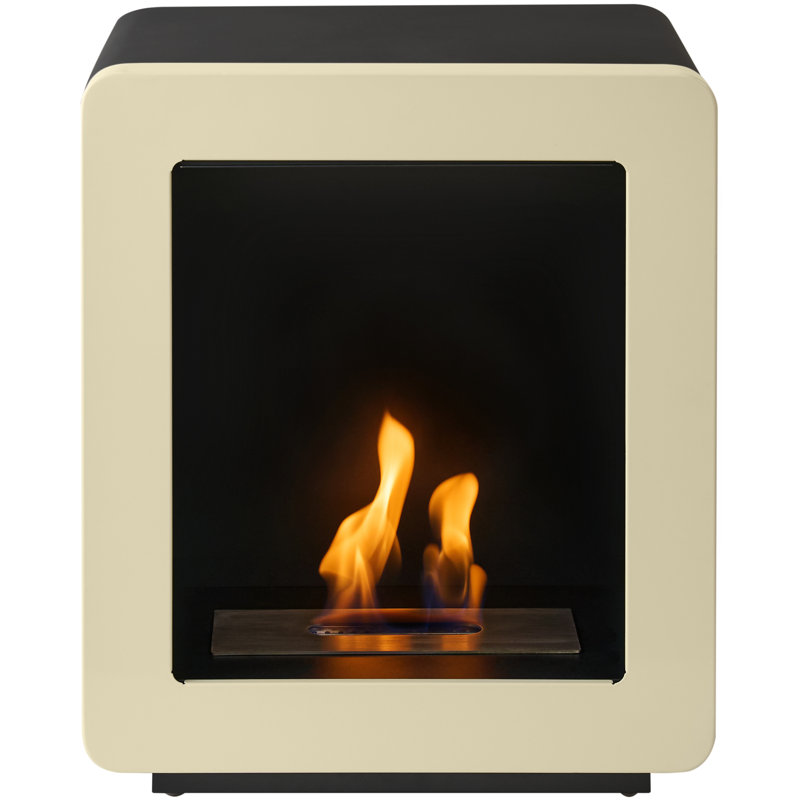 Adam 45cm W Black Bio-Ethanol Stove, Cream