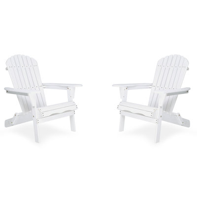 Chaise Adirondack pliante classique en bois Adirondack (ensemble de 2)