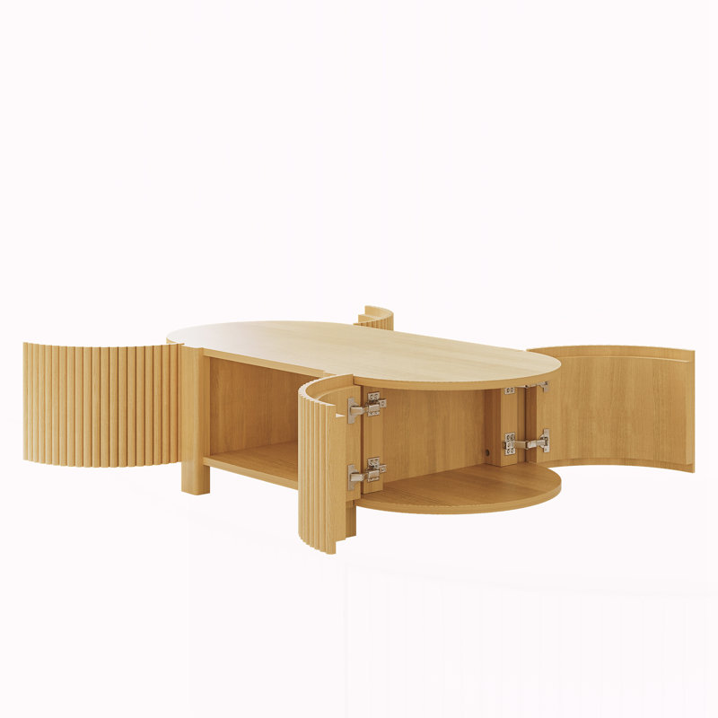 Table basse avec rangement pour le salon, Naturel