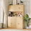 Armoire de rangement de cuisine avec station de charge, armoire de rangement pour aliments de 71 po de hauteur