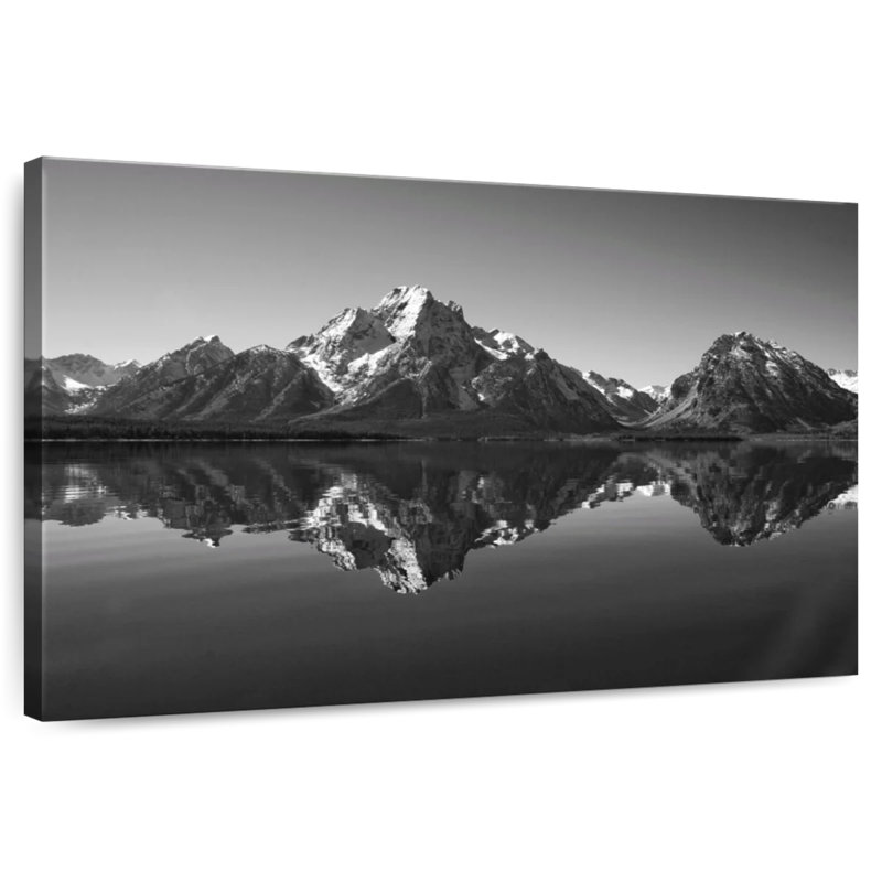 Alvord Grand Teton Mountains BW, H 32 po x l 48 po