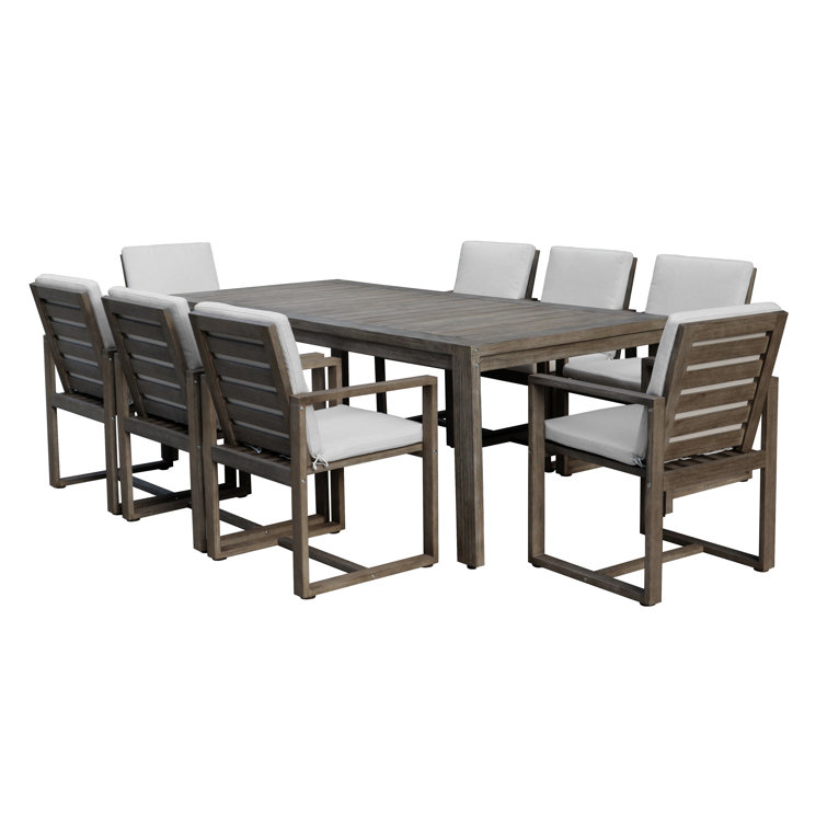 Joly 87'' Rectangular 8 - Person Outdoor Dining Set with Cushions