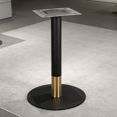 Pied de table moderne en métal noir, rond et robuste, de 45,7 cm (18 po), pour plateaux de table jusqu'à 76,2 cm (30 po).