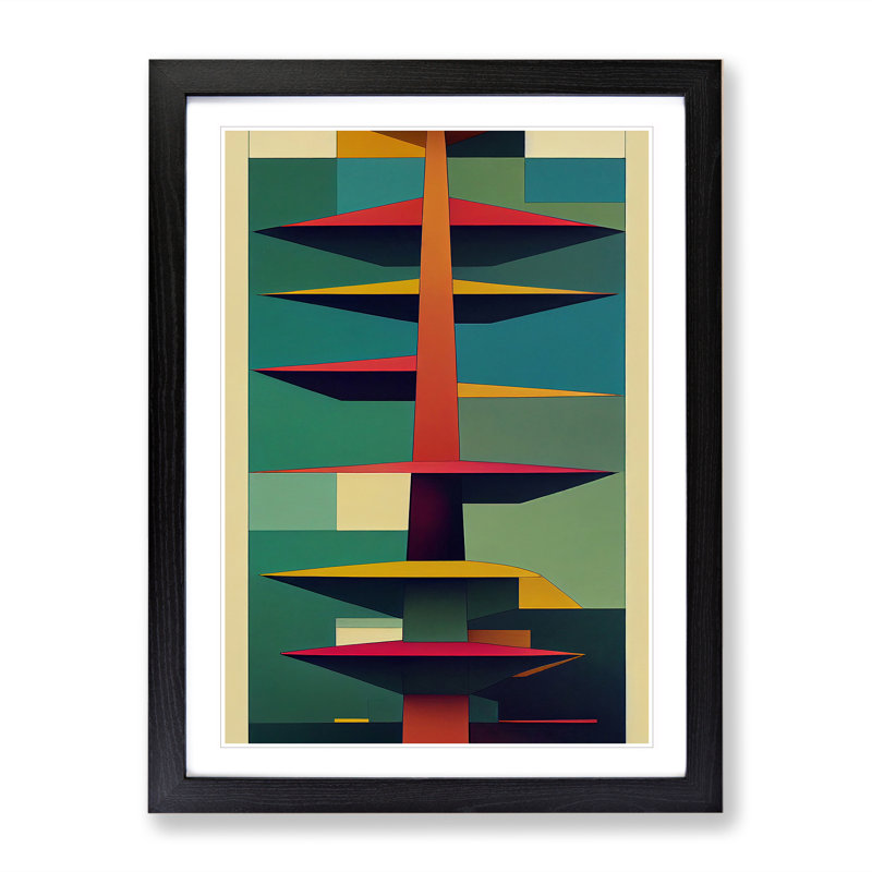 Bold Abstract Tree No.2 - Single Picture Frame Print, Black, 64cm H x 46cm W x 2cm D