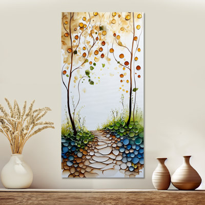 Green Beige Green Forest Landscape Path II – Serene Wall Decor, Moody Framed Prints