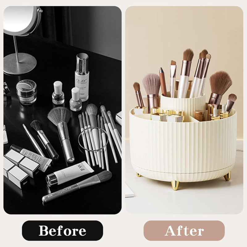 Pamila Plastic Makeup Organizer, Ivory